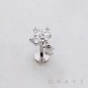 TRIPLE MARQUISE DANGLE CZ THREADLESS (PUSH IN) 316L SURGICAL STEEL LABRET SET